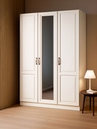 Шкаф прямой трёхстворчатый «Ливерпуль» с зеркалом, 1500×541×2203 мм, цвет белый / ясень ваниль - Фото 2