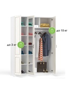 Шкаф прямой трёхстворчатый «Ливерпуль» с зеркалом, 1500×541×2203 мм, цвет белый / ясень ваниль - Фото 14