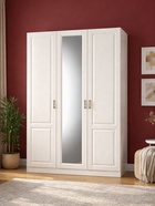 Шкаф прямой трёхстворчатый «Ливерпуль» с зеркалом, 1500×541×2203 мм, цвет белый / ясень ваниль - Фото 3