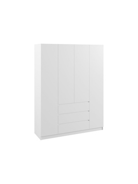 Шкаф распашной четырёхстворчатый «Мадера», 1600×500×2100 мм, цвет белый