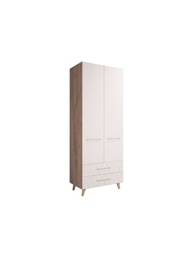 Шкаф прямой двухстворчатый «Мариус М-01», 800×519×2110 мм, цвет дуб баррик/белый матовый