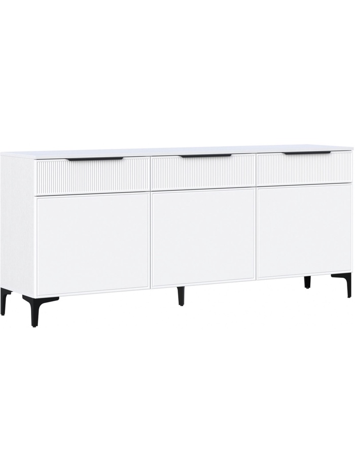 Тумба под ТВ напольная «Иадама», 3 двери, 1802×420×790 мм, цвет белый / белый софт