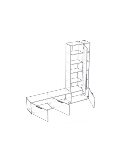 Тумба под ТВ напольная «Филеста», 2006×370×1862 мм, цвет шиншилла серая/дуб вотан