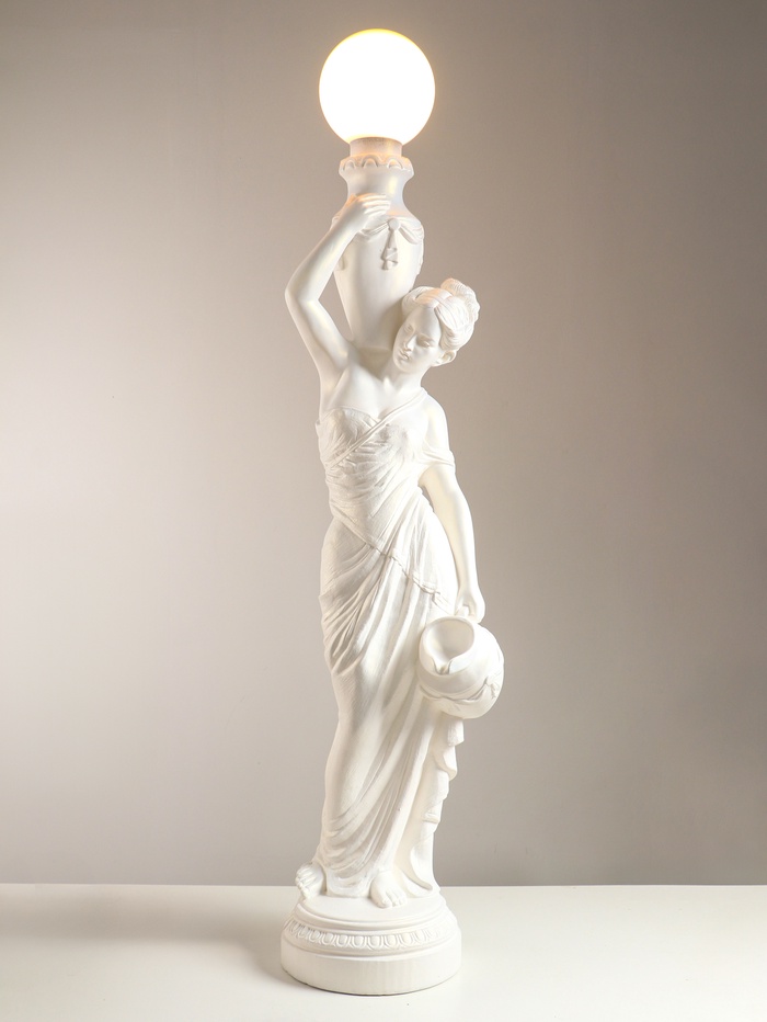 Фигура со светильником напольным «Гречанка», перламутр, 145/166×34×30 см - Фото 1