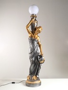Фигура со светильником напольным «Гречанка», под бронзу с золотом, 145/166×34×30 см - Фото 2