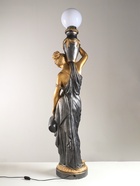 Фигура со светильником напольным «Гречанка», под бронзу с золотом, 145/166×34×30 см - Фото 4
