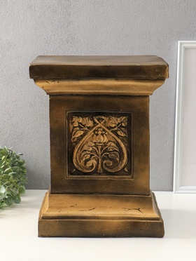 Колонна декоративная «Лист», гипс под бронзу, 40×30×30 см