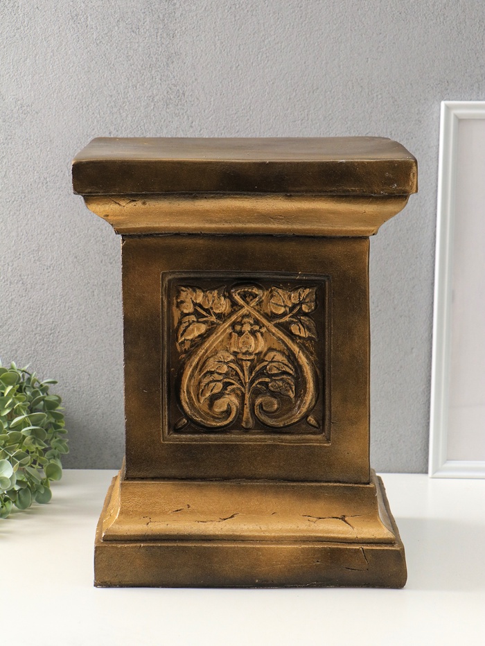 Колонна декоративная «Лист», гипс под бронзу, 40×30×30 см