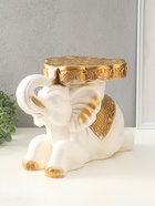 Фигура - подставка, столик «Слон лежа», гипс под перламутр, 26×40×22 см - фото 809653768