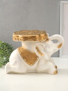 Фигура - подставка, столик «Слон лежа», гипс под перламутр, 26×40×22 см - фото 809653769