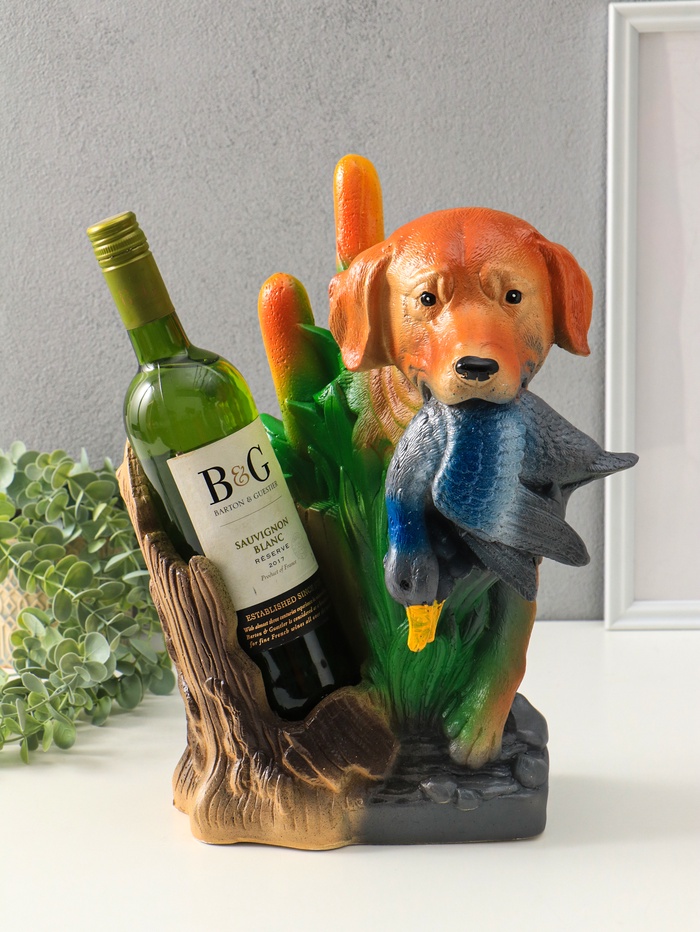 Копилка для денег с подставкой для бутылки «Пёс охотник», гипс, 37.5×24×30 см