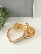 Подставка для мелочей «Птички», белый с золотом, 10×25×20 см - фото 809653823