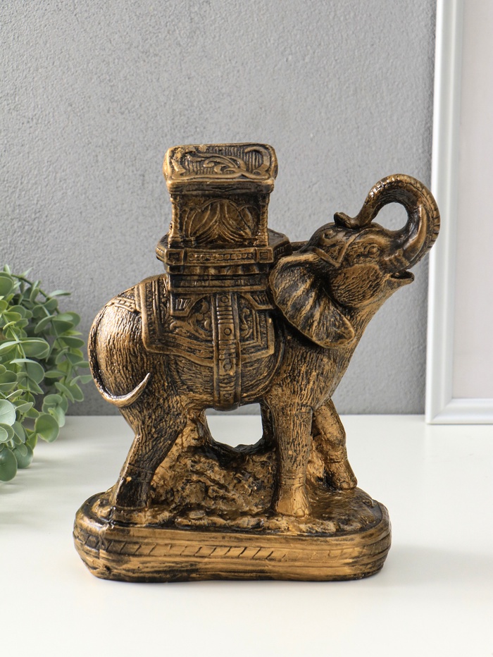 Копилка для денег «Слон Богатство», гипс под бронзу, 30×21×15 см