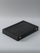 УЦЕНКА Шкатулка для украшений 10 отверстий и 8 полос, 35×24×5, крышка, чёрная - Фото 3