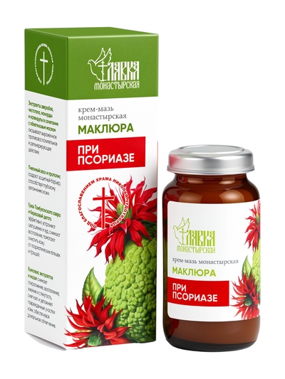 Крем-мазь «Маклюра» при псориазе «Монастырская лавка» стекло, 30 мл