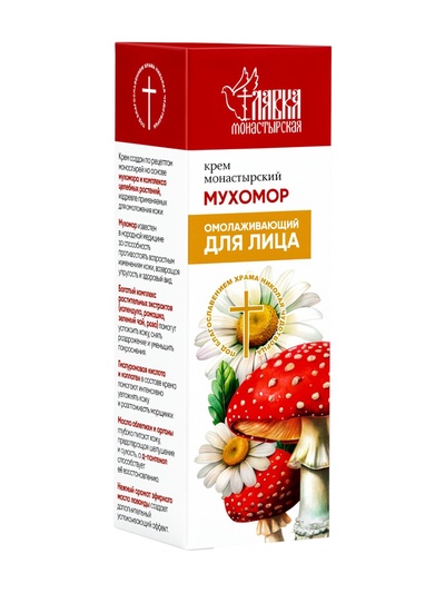 Крем для лица монастырский «Мухомор» омолаживающий «Монастырская лавка» стекло, 30 мл