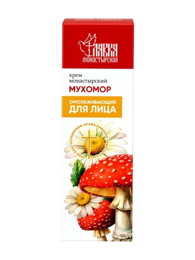 Крем для лица монастырский «Мухомор» омолаживающий «Монастырская лавка» стекло, 30 мл