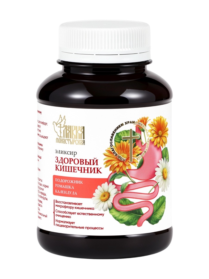 Эликсир «Монастырская лавка» Здоровый кишечник, пластик, 200 мл - Фото 1