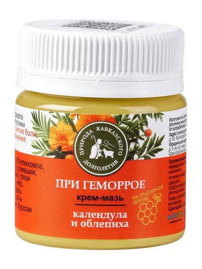 Крем-мазь при геморрое «Природа кавказского долголетия», пластик, 40 мл