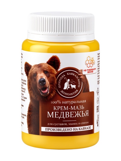 Крем-мазь медвежья «Природа кавказского долголетия», пластик, 100 мл