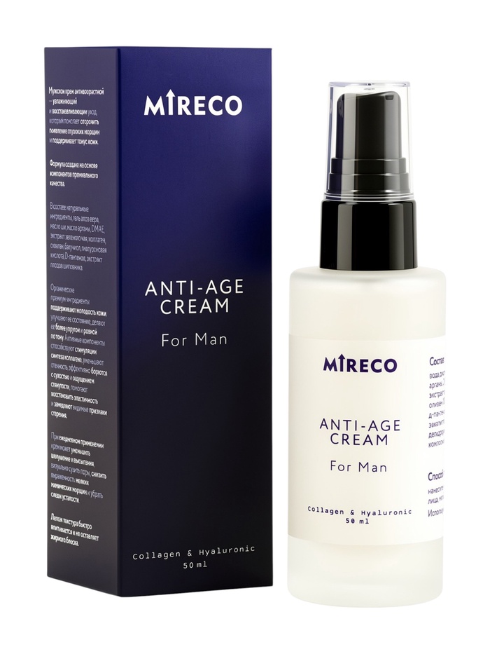Крем для мужчин anti-age cream for man Mireco стекло, 50 мл
