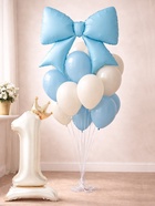 Шары воздушные «С днем рождения, 1 годик», фольга, латекс набор 12 штук - фото 809654760