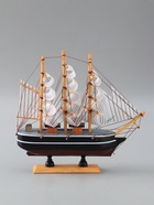 УЦЕНКА Корабль сувенирный малый «Ковда», борта чёрные с белыми полосами, паруса белые, 5.5×24×22 см - Фото 3