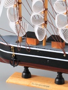 УЦЕНКА Корабль сувенирный малый «Ковда», борта чёрные с белыми полосами, паруса белые, 5.5×24×22 см - Фото 4