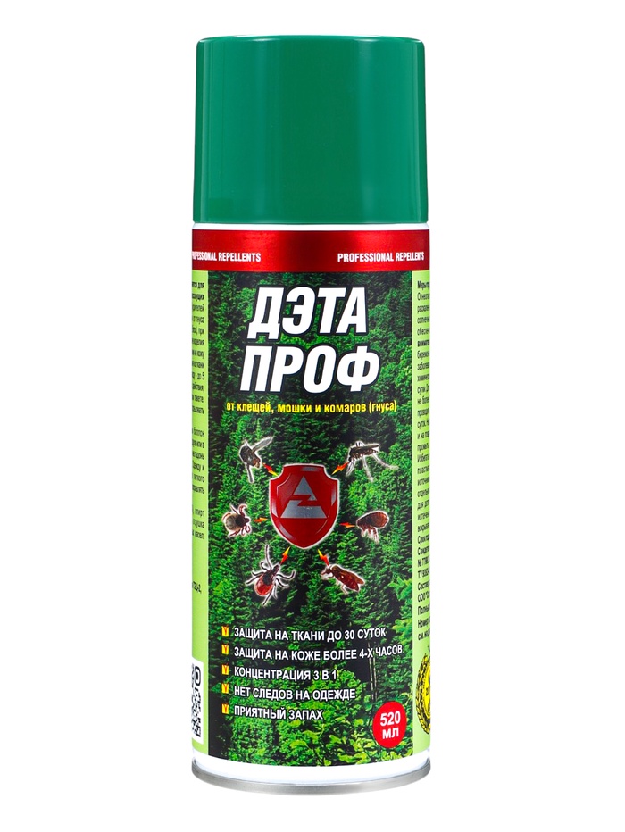 Аэрозоль для защиты от комаров «Дэта-Проф» 3 в 1, 520 мл