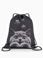 Мешок для обуви «Котик» Stavia, 43.5×1×36 см, чёрный - Фото 3