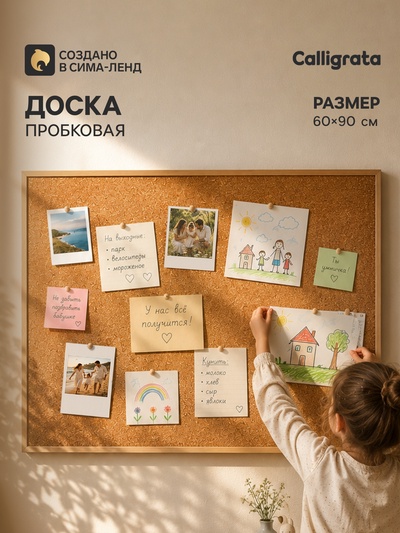 Доска пробковая Calligrata, 60×90 см, в деревянной рамке