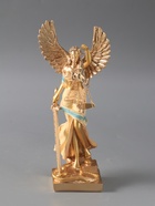 УЦЕНКА Сувенир полистоун «Богиня Фемида с крыльями - Правосудие» сливки с золотом 6×11×25 см 1103297 - Фото 1