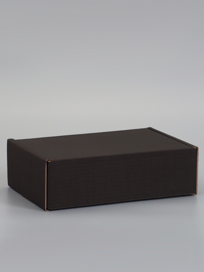 Коробка самосборная «Почтовая», черная, для подарков, хранения и отправки посылок, 26×17×8 см