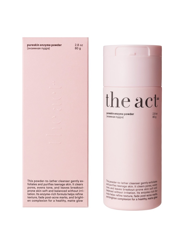 Энзимная пудра для лица и тела розовая, 80 г, The Act