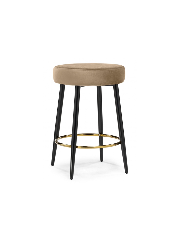 Стул барный Plato, без спинки, велюр, цвет темно-бежевый - Фото 1