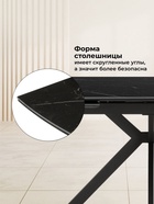 Стол кухонный керамический раздвижной «Катчел-2», 1200(1800)×800×770 мм, цвет чёрный/мрамор чёрный - Фото 6