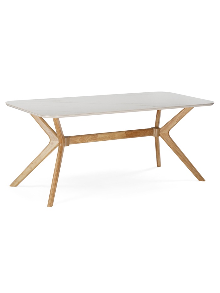 Стол Unika, 1800×800×755 мм, цвет белый/светлое дерево