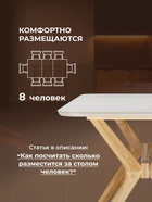 Стол Unika, 1800×800×755 мм, цвет белый/светлое дерево - Фото 5