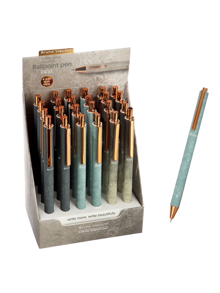 Ручка шариковая автоматическая Bruno Visconti stone, стержень синий, 0.38 мм