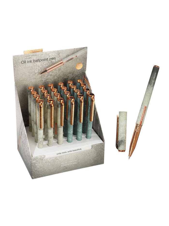 Ручка шариковая Bruno Visconti stone, стержень синий, 0.7 мм, масляный