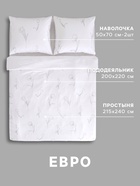 Постельное бельё евро «Этель. Этюд», 100% хлопок, сатин - Фото 2