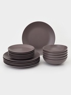 УЦЕНКА Сервиз столовый 17 шт. «Пастель», 6 тарелок 19 см, 6 тарелок 27 см, 5 супниц 18×5 см, коричневая - Фото 2
