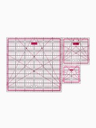 УЦЕНКА Набор линеек для квилтинга/пэчворка 30*30/25*25/15*15/10*10см акрил S3,0мм прозр/роз НЛ АУ 96 - Фото 3