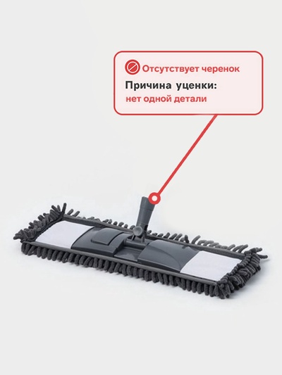 УЦЕНКА Швабра плоская, без черенка, микрофибра букля 43×14 см