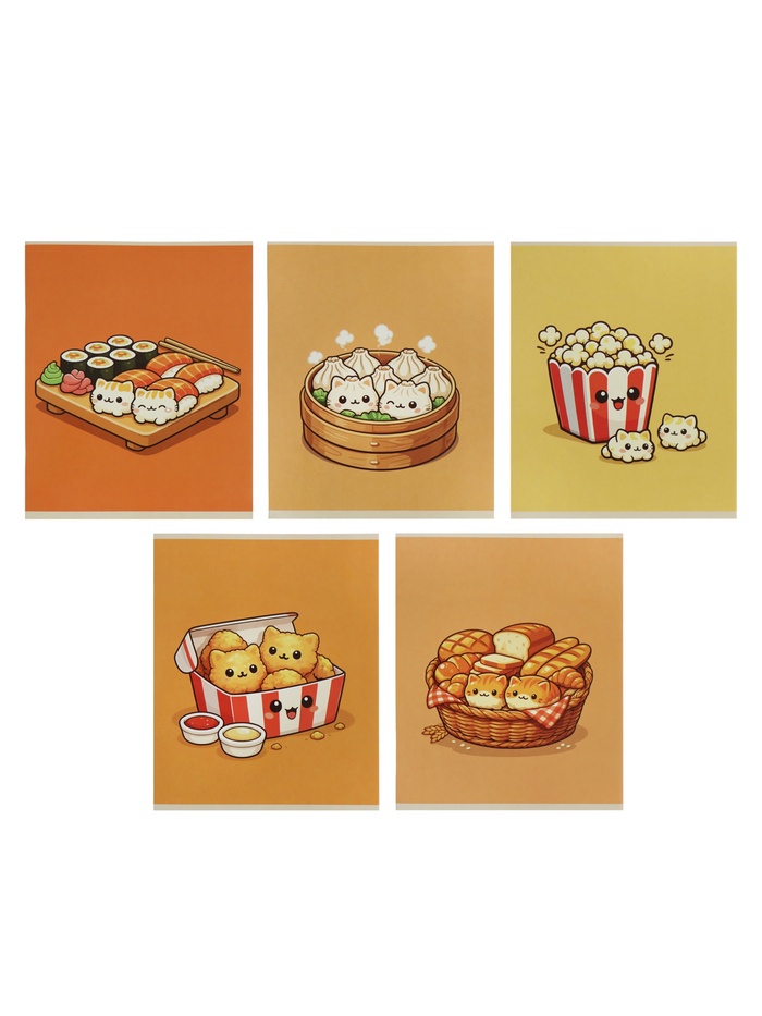 Тетрадь 48 листов в линейку Calligrata «Котики», 5 В МИКС