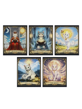 Комплект тетрадей 5 штук, 48 листов в клетку Calligrata «Таро коты», 5 видов