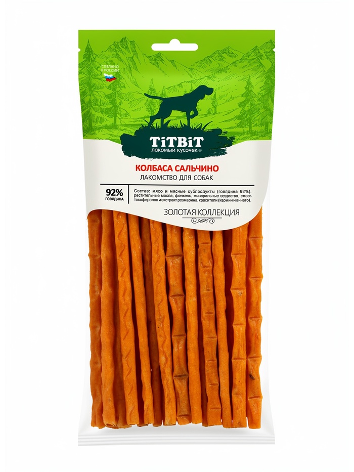 Лакомство для собак TitBit «Золотая коллекция», колбаса cальчино, 120 г