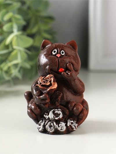 Фигурка «Кот с цветами», 7×5×6.5 см, МИКС