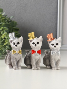 Фигурка «Кот в цилиндре», 9×3.5×4.5 см, МИКС