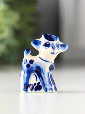 Фигурка фарфор «Козлик Пупс», 4 см, гжель